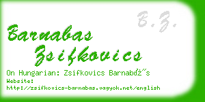 barnabas zsifkovics business card